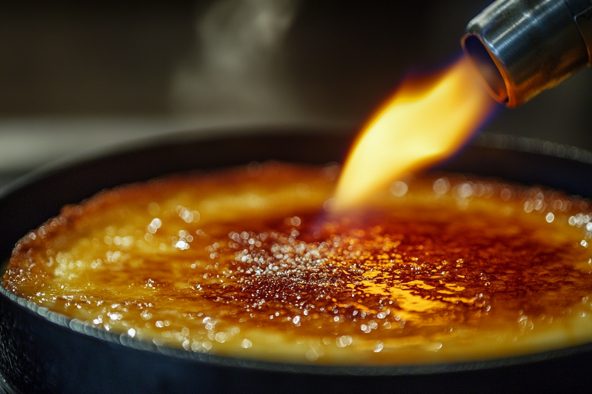 brulee Using a Blow Torch